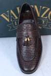 Valenzo Italy Brown Crocodile Textured Leather Shoes